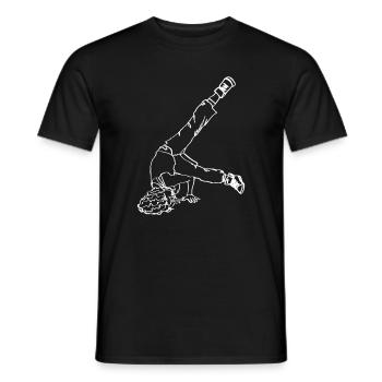 Breakdancing Breakdancer Break Dance Oneline Art - Männer T-Shirt - Schwarz - Vorne - AI Model Male 178 light (178cm)