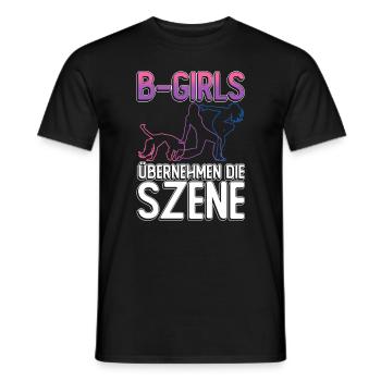 B-Girls Übernehmen Die Szene - Breakdance - Männer T-Shirt - Schwarz - Vorne - AI Model Male 178 light (178cm)
