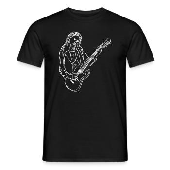 Guitar Oneline Art - Electric Guitar Guitar Player - Men's T-Shirt - black - Front - AI Model Male 178 light (178cm)