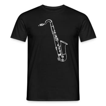 Saxophon Oneline Art - Saxophon-Musiker - Männer T-Shirt - Schwarz - Vorne - AI Model Male 178 light (178cm)