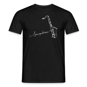 Saxophon Oneline Art - Saxophon-Musiker - Männer T-Shirt - Schwarz - Vorne - AI Model Male 178 light (178cm)