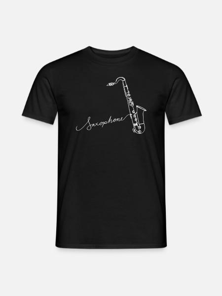 Saxophon Oneline Art - Saxophon-Musiker - Männer T-Shirt - Schwarz