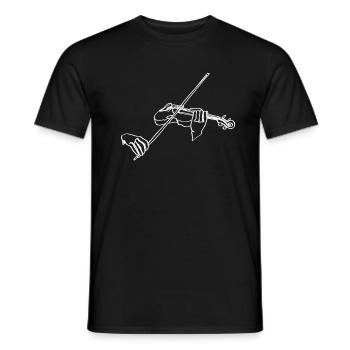 Violine Oneline Art - Geigerin Geigerin - Männer T-Shirt - Schwarz - Vorne - AI Model Male 178 light (178cm)