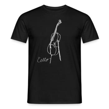 Cello Oneline Art - Musicien de violoncelle Violoncelliste - T-shirt homme - noir - Devant - AI Model Male 178 light (178cm)