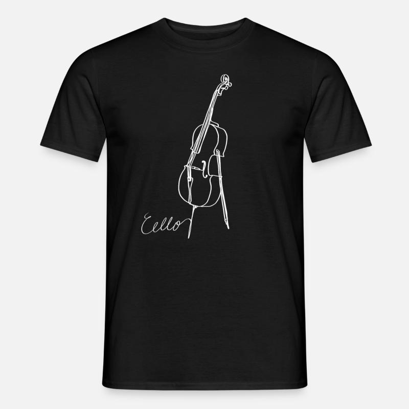 Cello Oneline Art - Cello-Musiker Cello-Spieler - Männer T-Shirt - Schwarz