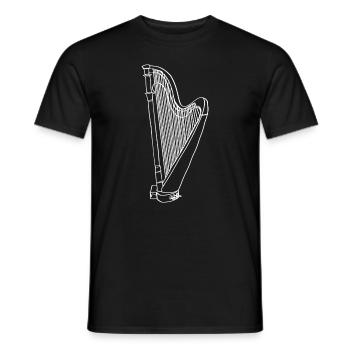 Harp Oneline Art - Harp Musician Harp - Men's T-Shirt - black - Front - AI Model Male 178 light (178cm)