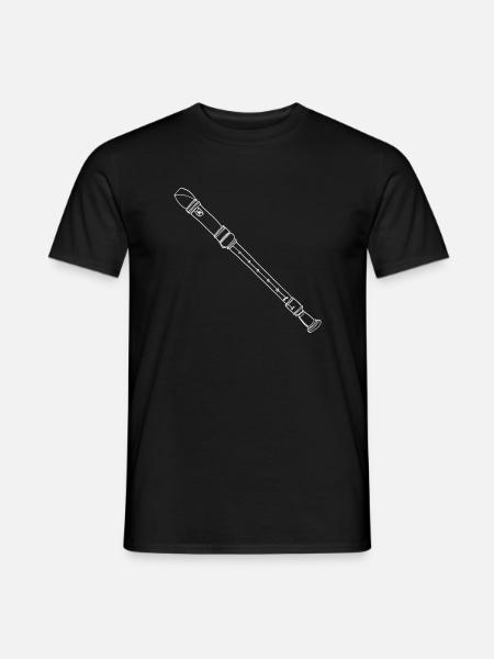 Blockflöte Oneline Art - Blockflöte Instrument - Männer T-Shirt - Schwarz