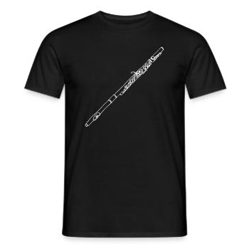 Western Concert Flute Oneline Art - Western - Männer T-Shirt - Schwarz - Vorne - AI Model Male 178 light (178cm)