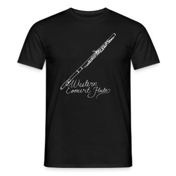 Western Concert Flute Oneline Art - Western - Männer T-Shirt - Schwarz - Vorne - AI Model Male 178 light (178cm)