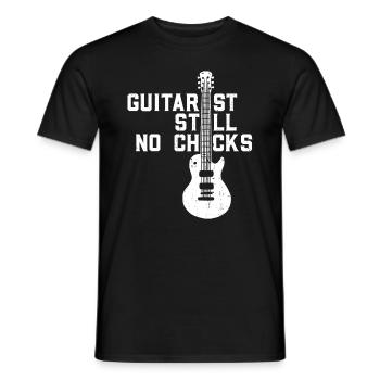 Guitariste - Still No Chicks - Guitare acoustique - T-shirt homme - noir - Devant - AI Model Male 178 light (178cm)