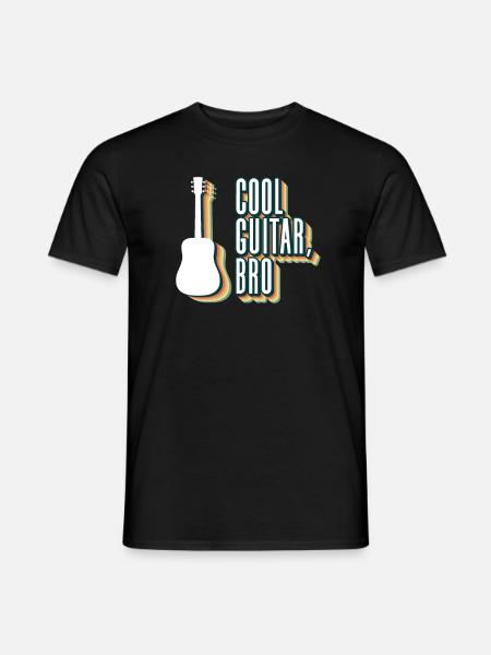 Coole Gitarre, Bro - Akustikgitarre - Männer T-Shirt - Schwarz