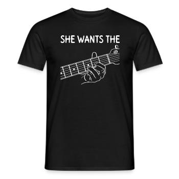 She Wants The D - Guitariste électrique - T-shirt homme - noir - Devant - AI Model Male 178 light (178cm)