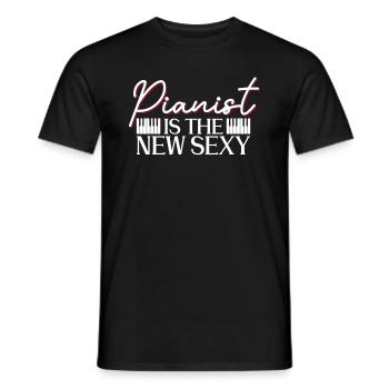 Le pianiste est le nouveau pianiste sexy - piano - T-shirt homme - noir - Devant - AI Model Male 178 light (178cm)