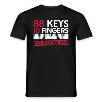 88 touches 10 doigts pas de problème! -Piano - T-shirt homme - noir - Devant - AI Model Male 178 light (178cm)
