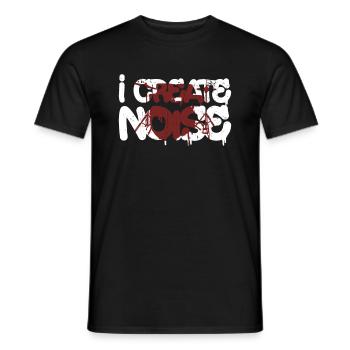 I Create Noise - batterie batteur rock - T-shirt homme - noir - Devant - AI Model Male 178 light (178cm)