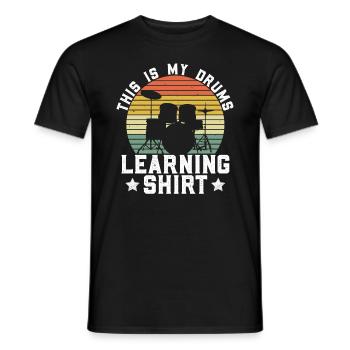 This Is My Drums Learning Shirt - Schlagzeug Rock - Männer T-Shirt - Schwarz - Vorne - AI Model Male 178 light (178cm)