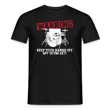 Warning - Hands off my drums! Skirt - Men's T-Shirt - black - Front - AI Model Male 178 light (178cm)