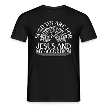 Sundays Are For Jesus And My Accordion - Akkordeon - Männer T-Shirt - Schwarz - Vorne - AI Model Male 178 light (178cm)