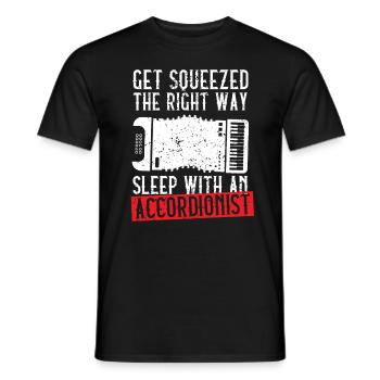 Akkordeon Akkordeonspieler Lustig Musiker - Männer T-Shirt - Schwarz - Vorne - AI Model Male 178 light (178cm)