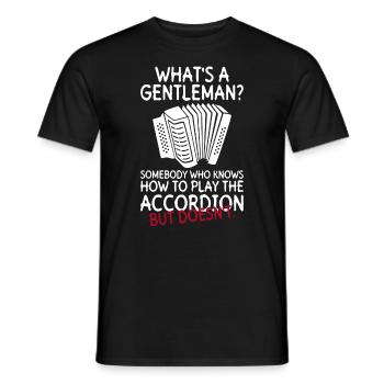 Akkordeon Akkordeonspieler Lustig Musiker - Männer T-Shirt - Schwarz - Vorne - AI Model Male 178 light (178cm)