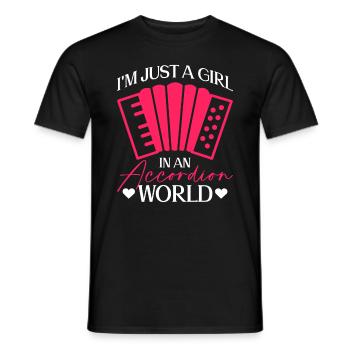 Je ne suis qu’une fille dans un monde d’accordéon - Akkordeon - T-shirt homme - noir - Devant - AI Model Male 178 light (178cm)