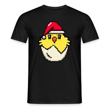 Chick Pixélisé Noël - Drôle de Noël Chick - T-shirt homme - noir - Devant - AI Model Male 178 light (178cm)
