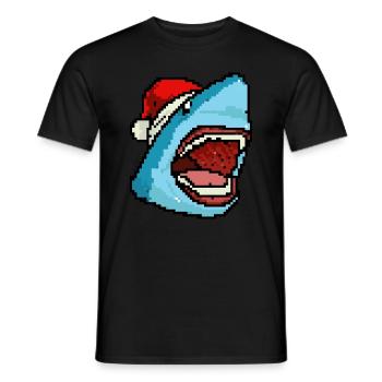 Hai verpixelte Weihnachten - Lustige - Männer T-Shirt - Schwarz - Vorne - AI Model Male 178 light (178cm)