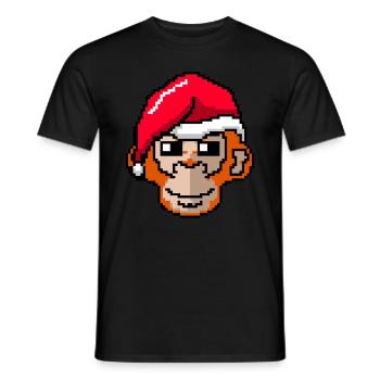 Noël pixélisé aux orangs-outans - Funny Orang - T-shirt homme - noir - Devant - AI Model Male 178 light (178cm)