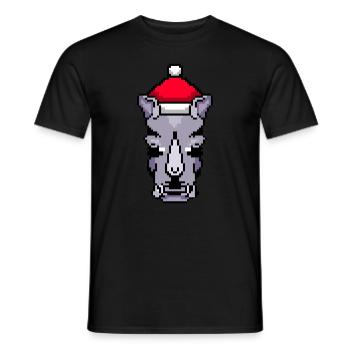 Noël pixélisé Rhino - Drôle de Noël Rhino - T-shirt homme - noir - Devant - AI Model Male 178 light (178cm)