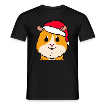 Guinea Pig Pixel Merry Christmas - Men's T-Shirt - black - Front - AI Model Male 178 light (178cm)