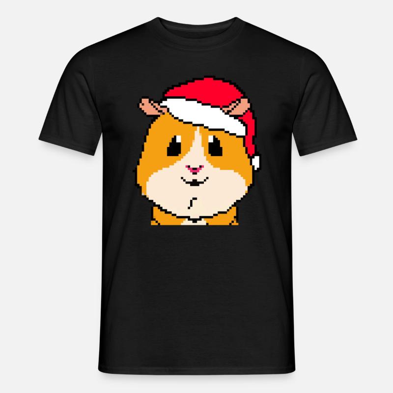 Cochon d’Inde Pixel Joyeux Noël - T-shirt homme - noir