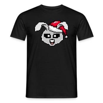 Rabbit Pixel Funny Rabbit Christmas - Men's T-Shirt - black - Front - AI Model Male 178 light (178cm)
