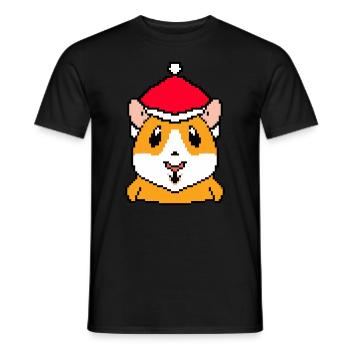 Hamster pixelisé Noël - Drôles de hamsters - T-shirt homme - noir - Devant - AI Model Male 178 light (178cm)