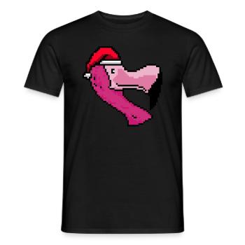 Flamingo Pixelated Christmas - Drôle - T-shirt homme - noir - Devant - AI Model Male 178 light (178cm)