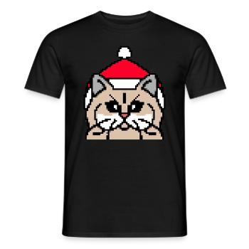 Noël pixelisé persan - Drôle - T-shirt homme - noir - Devant - AI Model Male 178 light (178cm)