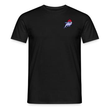 Noël pixélisé dauphin - Drôle - T-shirt homme - noir - Devant - AI Model Male 178 light (178cm)