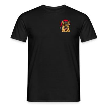 German Shepherd pixelated Christmas - Men's T-Shirt - black - Front - AI Model Male 178 light (178cm)