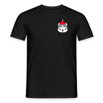 Husky Pixelisé Chien de Noël Drôle - T-shirt homme - noir - Devant - AI Model Male 178 light (178cm)