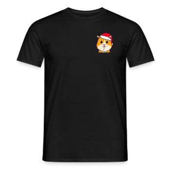 Guinea Pig Pixelated Christmas Funny - Men's T-Shirt - black - Front - AI Model Male 178 light (178cm)