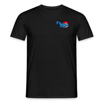 Blue Whale Pixelated Christmas - Funny Blue Whale - Men's T-Shirt - black - Front - AI Model Male 178 light (178cm)