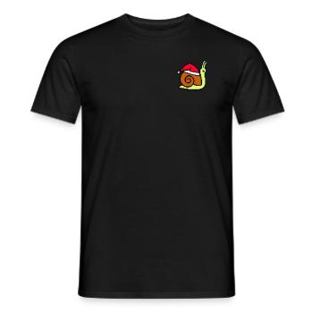 Schnecke Pixelated Christmas - Lustige Schnecke - Männer T-Shirt - Schwarz - Vorne - AI Model Male 178 light (178cm)