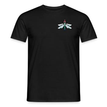 Dragonfly Pixelated Christmas - Drôle de libellule - T-shirt homme - noir - Devant - AI Model Male 178 light (178cm)