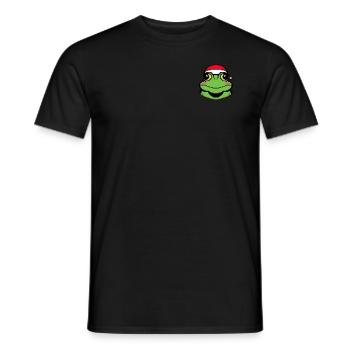 Frog Pixélisé Christmas - Drôle - T-shirt homme - noir - Devant - AI Model Male 178 light (178cm)