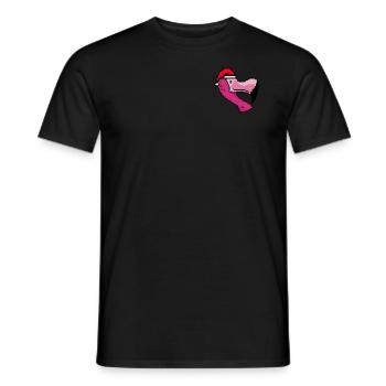 Flamingo Pixelated Christmas - Funny Flamingo - Men's T-Shirt - black - Front - AI Model Male 178 light (178cm)
