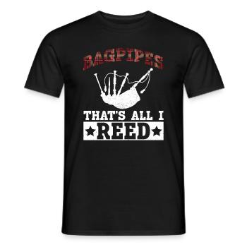 Dudelsack - That's All I Reed - Schottische - Männer T-Shirt - Schwarz - Vorne - AI Model Male 178 light (178cm)
