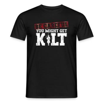 Soyez prudent - vous pourriez avoir kilt - cornemuse - T-shirt homme - noir - Devant - AI Model Male 178 light (178cm)