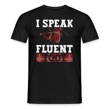 Ich spreche fließend Toot - Dudelsack Schottisch - Männer T-Shirt - Schwarz - Vorne - AI Model Male 178 light (178cm)