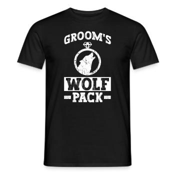 Groom’s Wolf Pack - Enterrement de vie de garçon - T-shirt homme - noir - Devant - AI Model Male 178 light (178cm)