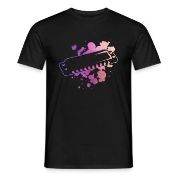 Harmonica Watercolor - Harmonica Player - Men's T-Shirt - black - Front - AI Model Male 178 light (178cm)
