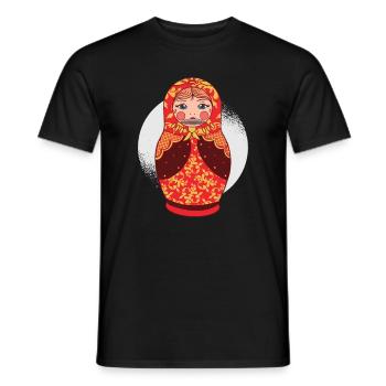 Russische Matroschkas Mundharmonika Musikant - Männer T-Shirt - Schwarz - Vorne - AI Model Male 178 light (178cm)